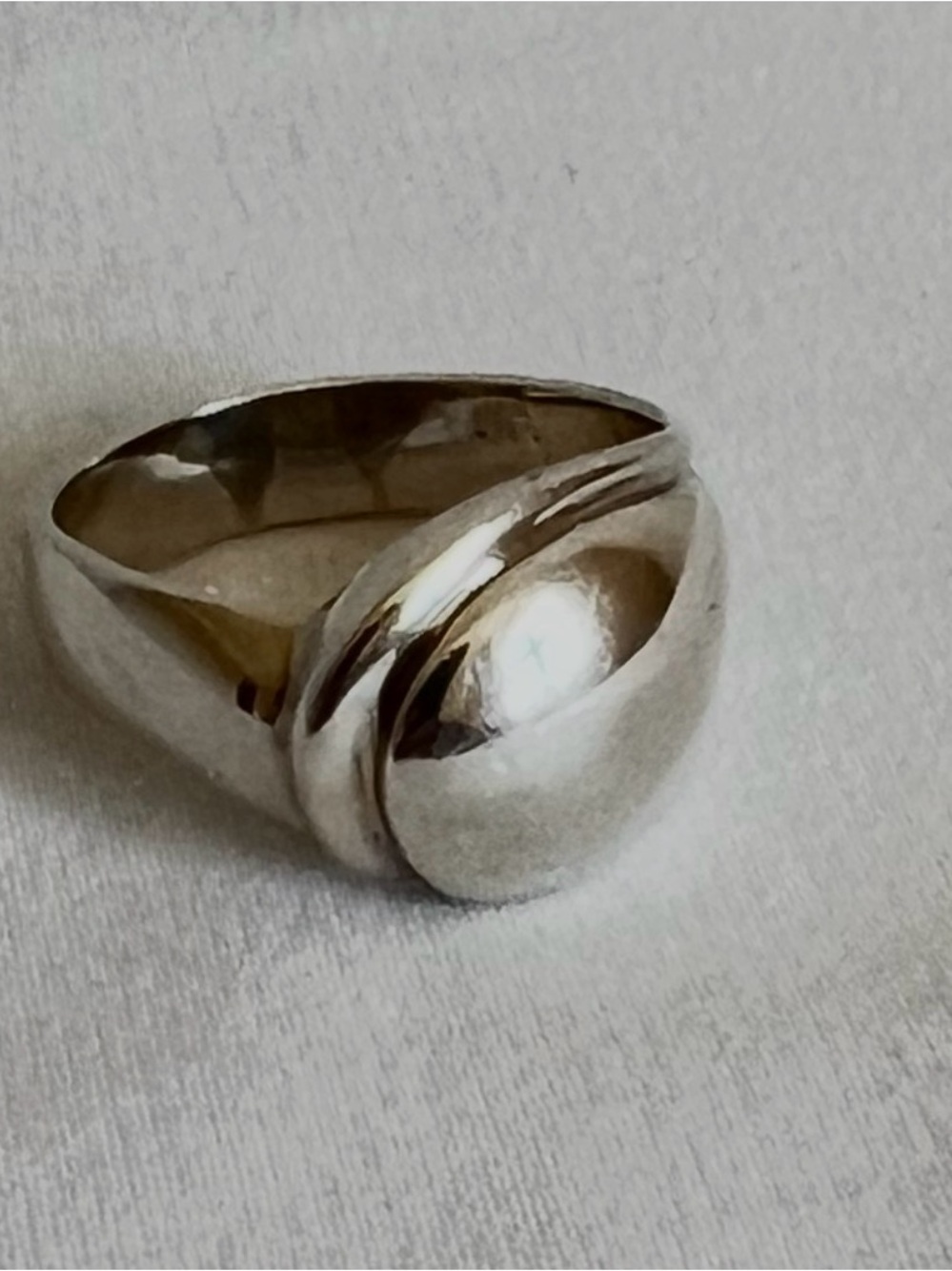 Vintage 925 Sterling Silver Chunky Dome Ring Modernist Statement Band Size 9